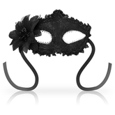 MASCHERE OHMAMA MASCHERA OCULARE VENEZIANA FIORE LATERALE - NERO