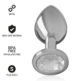 INTENSE - PLUG ANALE IN METALLO ALLUMINIO CON VETRO ARGENTO TAGLIA S