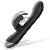 NERO E ARGENTO - DJ. STIMOLATORE NERO RICARICABILE IN SILICONE ADAM RABBIT