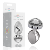 INTENSE - PLUG ANALE IN METALLO ALLUMINIO CUORE BIANCO TAGLIA S