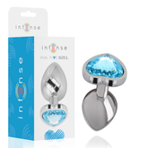 INTENSE - PLUG ANALE METALLO ALLUMINIO CUORE N BLU TAGLIA L
