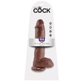 KING COCK 10" CAZZO MARRONE CON SFERE 25,4 CM