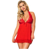 BABYDOLL ROSSO SUBLIME MOTIVI FLOREALI NEL SENO
