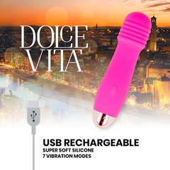 VIBRATORE RICARICABILE DOLCE VITA TRE ROSA 7 VELOCITÀ
