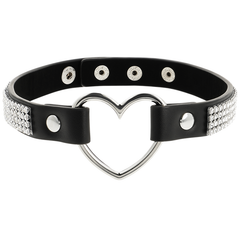 COQUETTE CHIC DESIRE CHOKER ARTIGIANALE IN PELLE VEGAN - CUORE