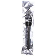 ALL BLACK - DOCCIA ANALE IN SILICONE RIGATA 27 CM