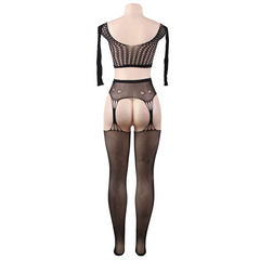 QUEEN LINGERIE BODYSTOCK TOP MANICA LUNGA