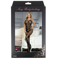 QUEEN LINGERIE APERTO BODYSTOCK CROTHLESS FLOWER LACES