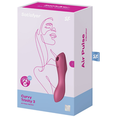 VIBRATORE A IMPULSI D'ARIA SATISFYER CURVY TRINITY 3 - ROSSO