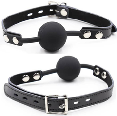 BAVAGLIO A SFERA OHMAMA FETISH IN SILICONE CON CINTURA IN PELLE