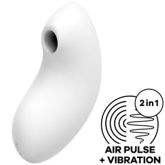 SATISFYER VULVA LOVER 2 STIMOLATORE DI IMPULSI D'ARIA E VIBRATORE - BIANCO
