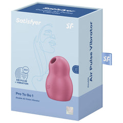 SATISFYER PRO TO GO 1 DOPPIO STIMOLATORE DI IMPULSI D'ARIA E VIBRATORE - ROSSO