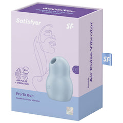 SATISFYER PRO TO GO 1 STIMOLATORE E VIBRATORE A DOPPIO IMPULSO D''ARIA - BLU