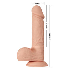 BELLISSIMO INCONTRO BAHAMUT DILDO REALISTICO E FLESSIBILE 21,8 CM - CARNE