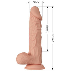BELLISSIMO INCONTRO BURAQ DILDO REALISTICO E FLESSIBILE 24 CM - CARNE
