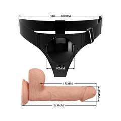 PRETTY LOVE - HARNESS SLIP IMBRACATURA UNIVERSALE CON DILDO JERRY 21,8 CM NATURALE