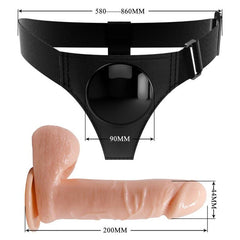 PRETTY LOVE - HARNESS SLIP HARNESS UNIVERSALE CON DILDO TOM 20 CM NATURALE