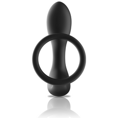 BLACK&SILVER - MASSAGGIATORE ANALE CON TELECOMANDO IN SILICONE NERO RICARICABILE