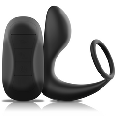 BLACK&SILVER - MASSAGGIATORE ANALE CON TELECOMANDO IN SILICONE NERO RICARICABILE