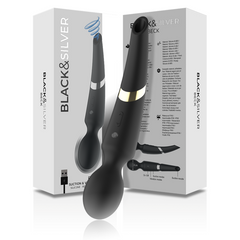 BLACK&SILVER - MASSAGGIATORE E ASPIRATORE IN SILICONE RICARICABILE BECK BLACK