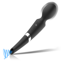 BLACK&SILVER - MASSAGGIATORE E ASPIRATORE IN SILICONE RICARICABILE BECK BLACK