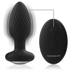 BLACK&SILVER - TELECOMANDO ROTATORE ANALE IN SILICONE TAPPO POZZETTI