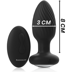 BLACK&SILVER - TELECOMANDO ROTATORE ANALE IN SILICONE TAPPO POZZETTI