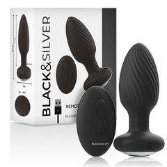 BLACK&SILVER - TELECOMANDO ROTATORE ANALE IN SILICONE TAPPO POZZETTI