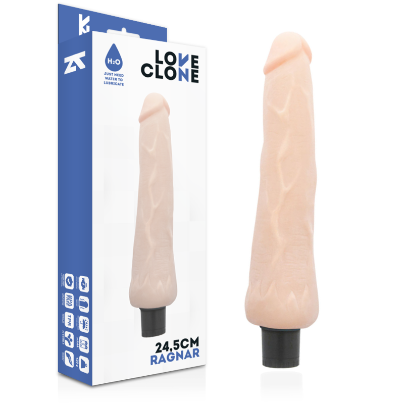 VIBRATORE AUTO LUBRIFICANTE LOVECLONE RAGNAR 24,5 CM
