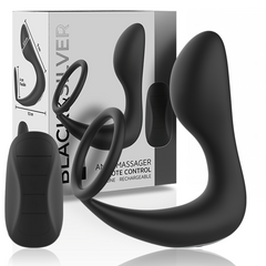 BLACK&SILVER - MASSAGGIATORE ANALE CON TELECOMANDO IN SILICONE NERO RICARICABILE