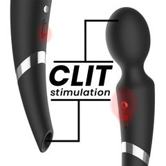 BLACK&SILVER - MASSAGGIATORE E ASPIRATORE IN SILICONE RICARICABILE BECK BLACK