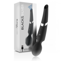 BLACK&SILVER - MASSAGGIATORE E ASPIRATORE IN SILICONE RICARICABILE BECK BLACK