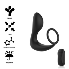 BLACK&SILVER - MASSAGGIATORE ANALE CON TELECOMANDO IN SILICONE NERO RICARICABILE