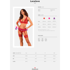 OBSESSIVE - SET TRE PEZZI LACELOVE ROSSO