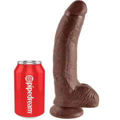 KING COCK 9" CAZZO MARRONE CON SFERE 22,9 CM