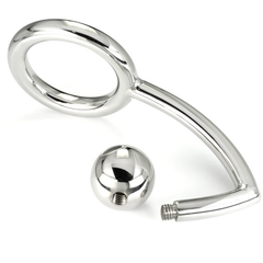 COCK RING IN METALLO DURO CON ANALBEAD 45MM