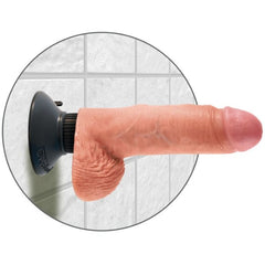 KING COCK 17,78 CM CAZZO VIBRANTE CON PALLINE CARNE