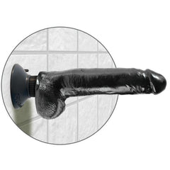 KING COCK CAZZO VIBRANTE 23 CM CON SFERE NERO