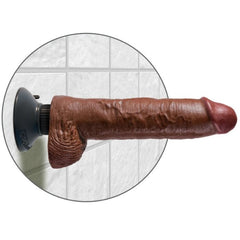 KING COCK CAZZO VIBRANTE 25,5 CM CON SFERE MARRONE