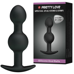 PRETTY LOVE - SFERE ANALI IN SILICONE PER STIMOLAZIONE SPECIALE 10,3 CM - NERO