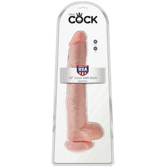 KING COCK - CAZZO CON PALLINE 35,6 CM - CARNE