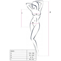 PASSION WOMAN BS035 BODYSTOCKING NERO TAGLIA UNICA