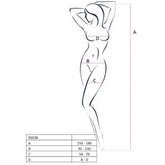 PASSION WOMAN BS038 BODYSTOCKING NERO TAGLIA UNICA