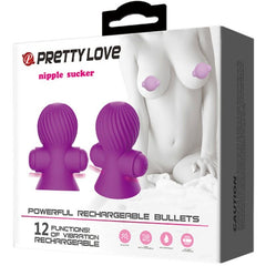 PRETTY LOVE ESTIMULADORES PEZONES 12M VIBRACI”N LILA