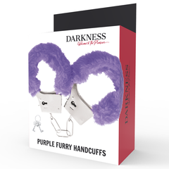 DARKNESS PLEASURE MANETTE IN PELLICCIA VIOLA