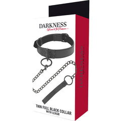 DARKNESS THIN BLACK FULL COLLAR  WITH LEASH