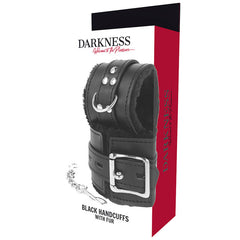 DARKNESS LOVE CUFFS, WRIST WITH FUR BLACK