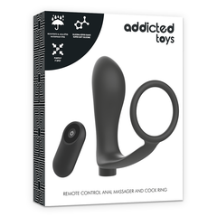 ANELLO PENE CON TELECOMANDO ADDICTED TOYS PLUG ANALE NERO RICARICABILE