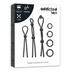 ADDICTED TOYS SET DI ANELLI PER CAZZO IN SILICONE FLESSIBILE 7 PEZZI